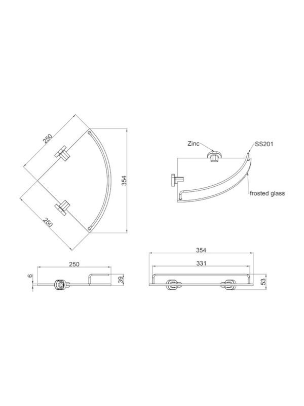 Ugaoni stakleni etažer Enjoy Linni - Slika 2