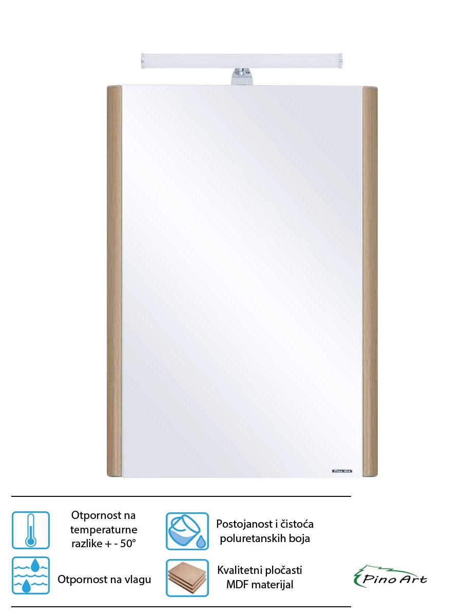 Ormarić sa ogledalom-svetlom Soft-drvo 55cm Ormarić sa ogledalom-svetlom Soft-drvo 55cm