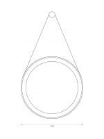 Ogledalo led sa kožnim kaišem ø70cm Minotti H-001-70 - Slika 2