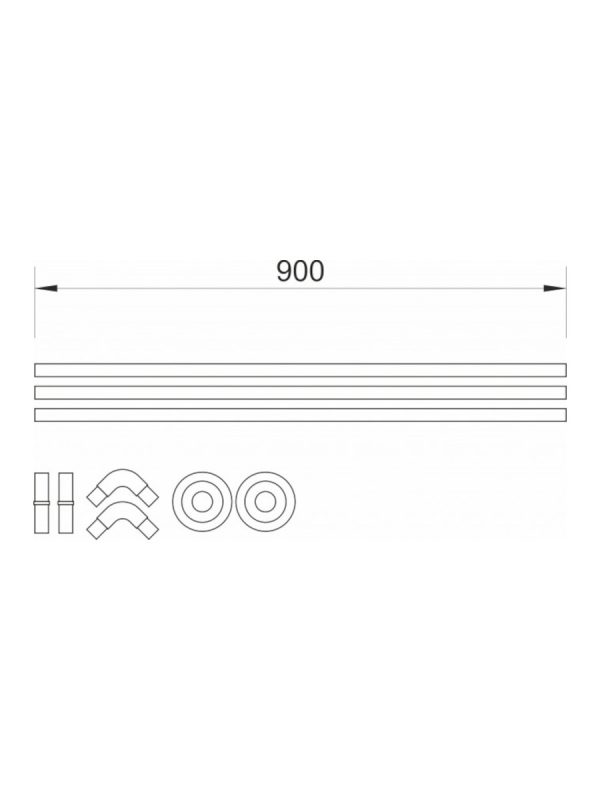 Šipka za zavesu Minotti HM8415 - ugaona (hrom) 90cm - Slika 2