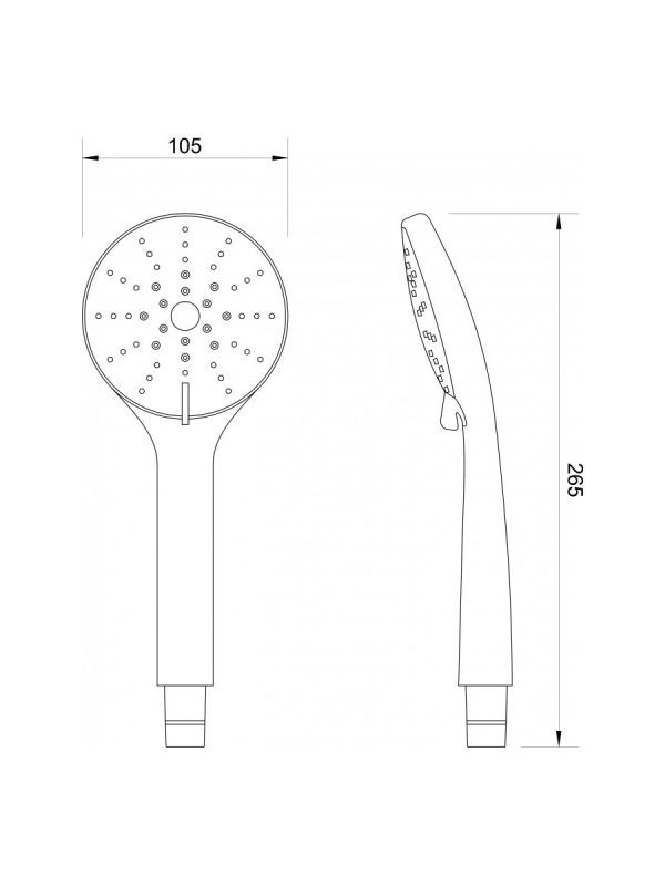 Tuš ručica sa 3 funkcije hrom C-05-5203 Concept - Slika 2