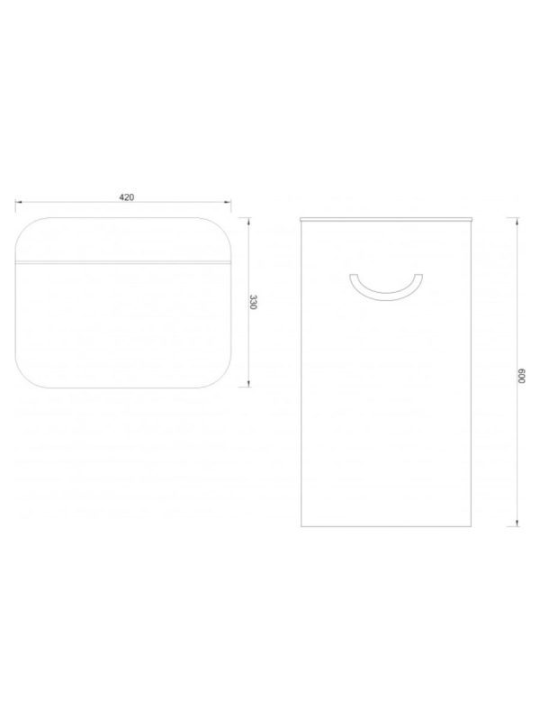 Bambus korpa za veš, kvadratna, 40x30cm, visina 60cm - C-07-054S - Slika 2
