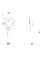 Tuš ručica sa 3 funkcije hrom DF-2534 Minotti - Slika 2