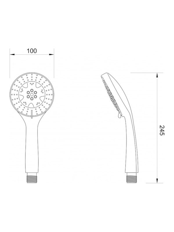 Tuš ručica sa 3 funkcije hrom DF-2553 Minotti - Slika 2