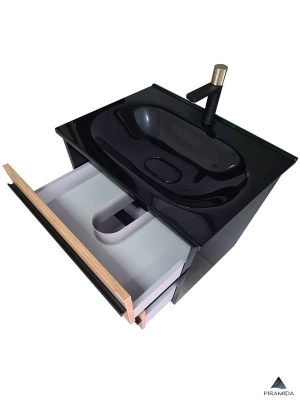 Crni lavabo sa ormarićem 65cm Euridika-2