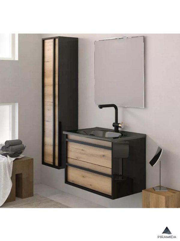 Crni lavabo sa ormarićem 65cm Euridika-3
