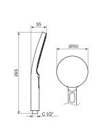 Tuš ručica sa 3 funkcije PTR3C12 S2 Rosan - Slika 2