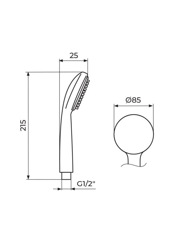 Tuš ručica hrom PTREC11 Stolz Rosan - Slika 2