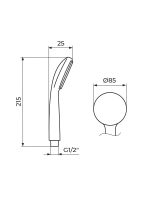 Tuš ručica hrom PTREC12 Water Jet Rosan - Slika 2