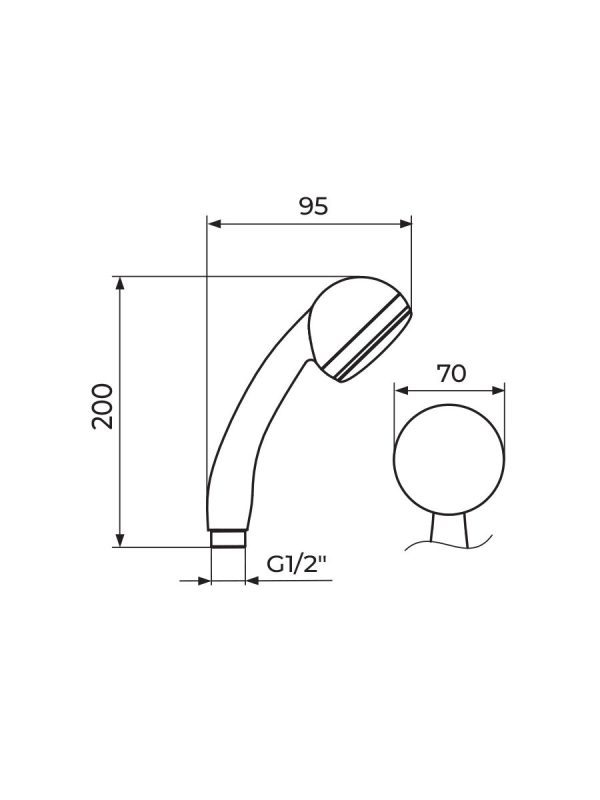 Tuš ručica hrom PTREC4 Nexus Rosan - Slika 2