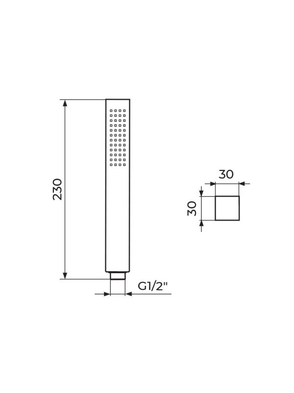 Tuš ručica hrom PTREC5 Quadro Rosan - Slika 2