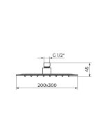 Tuš ruža PTRUSP16 Rosan 300x200mm - Slika 2