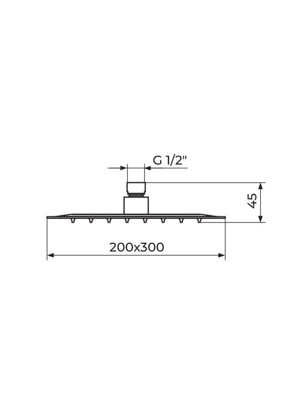 Tuš ruža PTRUSP16 Rosan 300x200mm - Slika 2