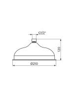 Tuš ruža PTRUSP9NB Brontee Rosan 210mm - Slika 2