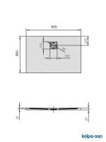 Slim tuš kada ugradna KolpaSan-Serra 90x90-3
