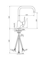 Baterija za sudoperu sa 3 cevi Stolz Black Rosan 138203BB - Slika 2