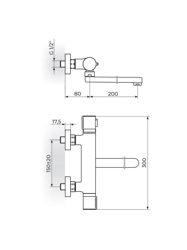Termostatska baterija za lavabo/sudoperu sa lulom 20cm Stolz Thermo Rosan 1T32120 - Slika 2