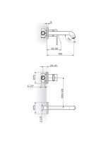 Ugradna baterija za lavabo S2 Gold Rosan 231402G - Slika 2