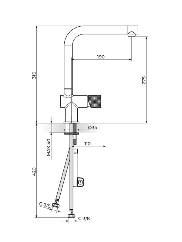 Baterija za sudoperu S2 Rosan 238301 - Slika 2