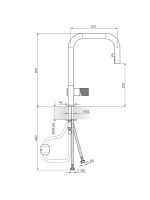 Baterija za sudoperu sa izvlačivim tušem S2 Black Rosan 238401B - Slika 2