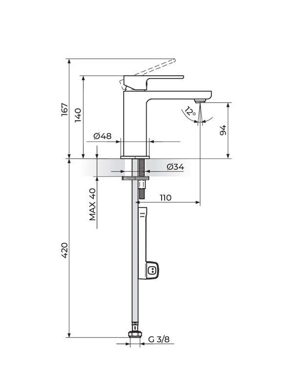 Baterija za hladnu vodu S2 Rosan 254101 - Slika 2