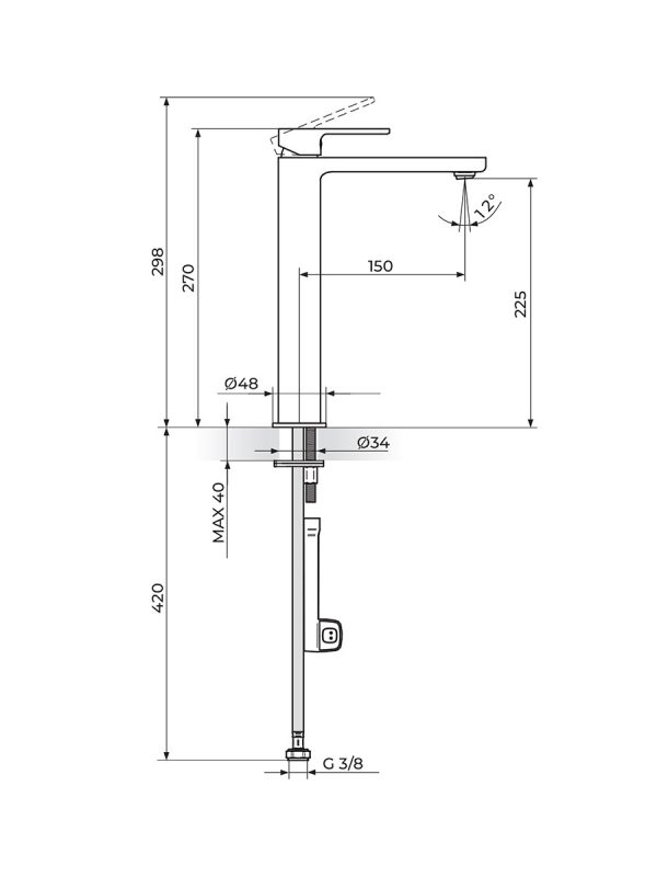 Baterija za hladnu vodu S2 Rosan 254109 - Slika 2