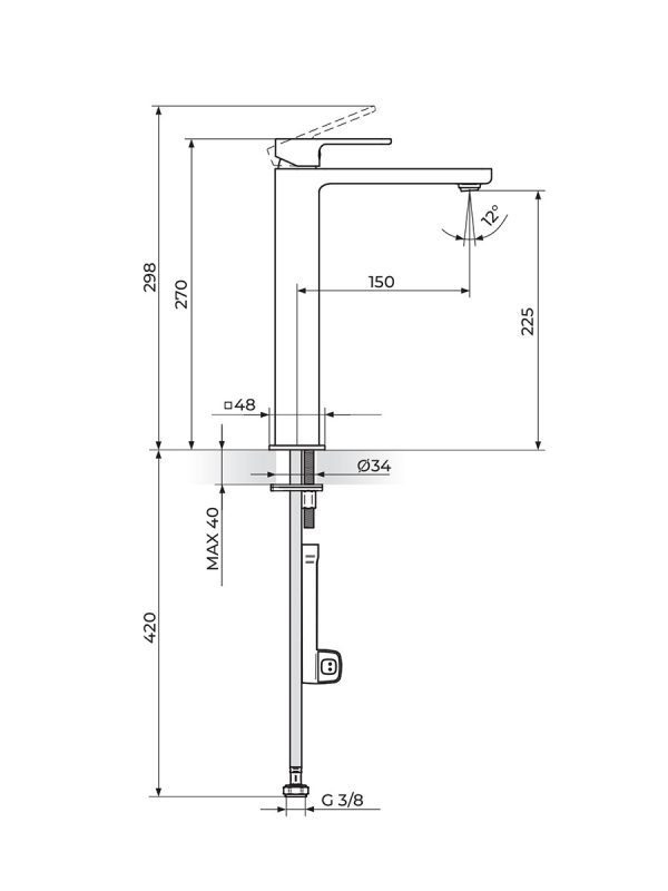 Baterija za hladnu vodu S2 Rosan 254209 - Slika 2