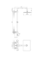 Usponski tuš sa termostatskom baterijom, tuš ručicom i izlivom S2 Thermo Rosan 2T37351 - Slika 2