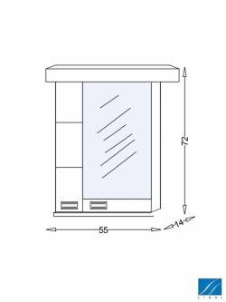 Ogledalo sa ormarićem 55cm Vienna Linni-2