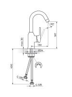 Baterija za lavabo B2 Rosan JB30301 - Slika 2
