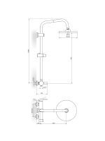 Baterija za tuš kadu sa ručnim i usponskim tušem B/2 Rosan JB37251 - Slika 2