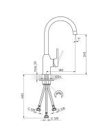 Baterija za sudoperu sa 3 cevi B/2 Rosan JB38203 - Slika 2