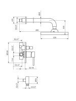 Ugradna baterija sa ručnim i zidnim tušem Dark Rosan JD31601 - Slika 2