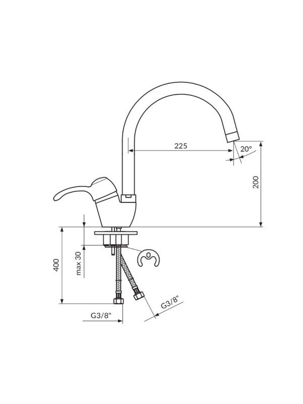 Baterija za sudoperu Jaffar Rosan JF38201 - Slika 2