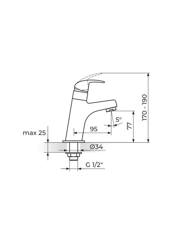 Baterija za hladnu vodu Perla Rosan JP541001 - Slika 2