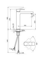 Baterija za lavabo Quadro Rosan JQ30109 - Slika 2