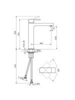 Baterija za lavabo Quadro Black Rosan JQ30109B - Slika 2