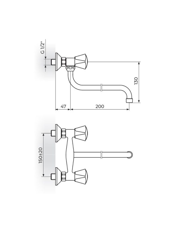 Baterija za sudoperu Klasik Rosan K01101 - Slika 2