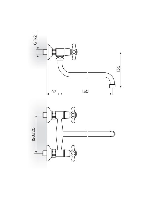 Baterija za lavabo/sudoperu Nostlgija N01114 Rosan - Slika 2