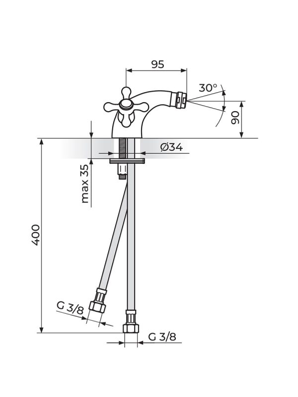 Baterija za bide Brontee Rosan NB29101 - Slika 2