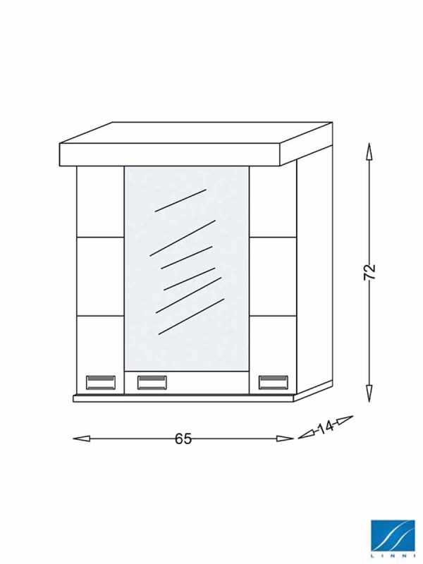 Ogledalo sa ormarićem 65cm Vienna Linni-2