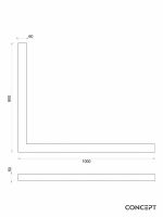 Gredica za tuš kabinu 100x80 crna-C-10-100BL-2