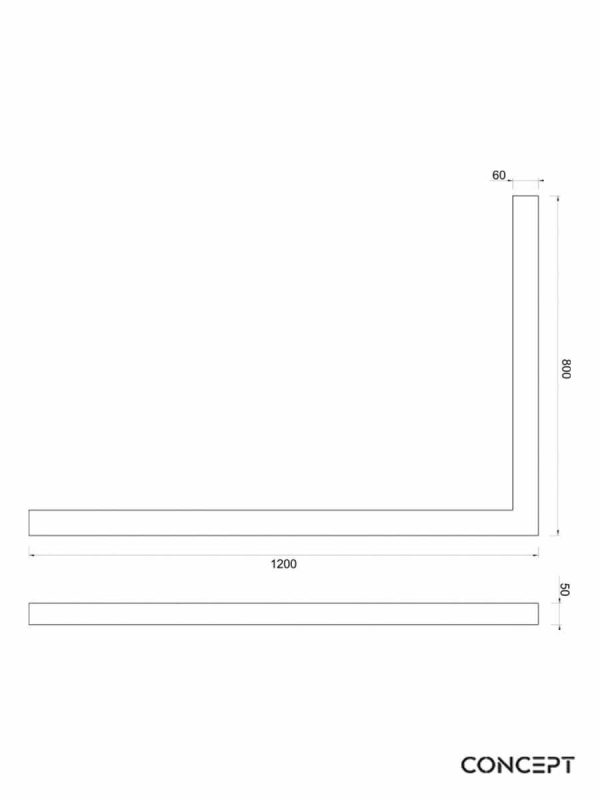 Gredica za tuš kabinu 120x80 bela-C-10-120WD-2