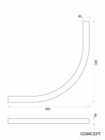 Gredica za polukružnu-R90 tuš kabinu bela-2