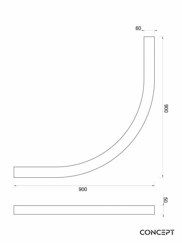 Gredica za polukružnu-R90 tuš kabinu bela-2