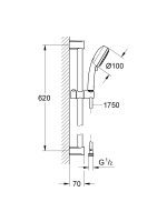 Klizna šipka set Tempesta Cosmopolitan 100 Grohe 27578002 - Slika 2