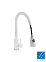 Baterija za sudoperu bela sa izvlačivim tušem Kitchen 005 Linni - Slika 2