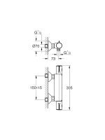 Termostatska baterija 34558000 Grohtherm Grohe - Slika 2