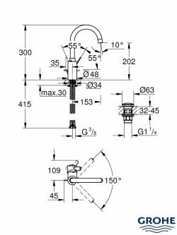 Baterija za lavabo EuroSmart Cosmopolitan 23933001-2