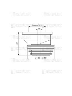 Odliv za wc šolju-simplon ekscentar-20mm 1